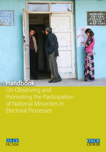 Handbook On Observing and Promoting the Participation of National Minorities in Electoral Processes