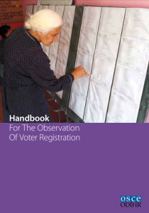 Handbook for the Observation of Voter Registration