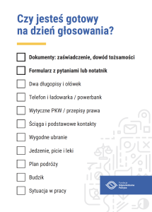 checklista na dzień głosowania