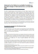 PAF Statement on the changes to the electoral law