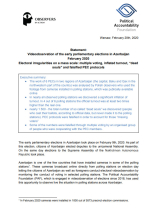 Videoobservation of Azerbaijan's 2020 early parliamentary elections