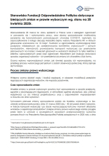 Stanowisko Fundacji Odpowiedzialna Polityka w sprawie zmian w prawie wyborczym